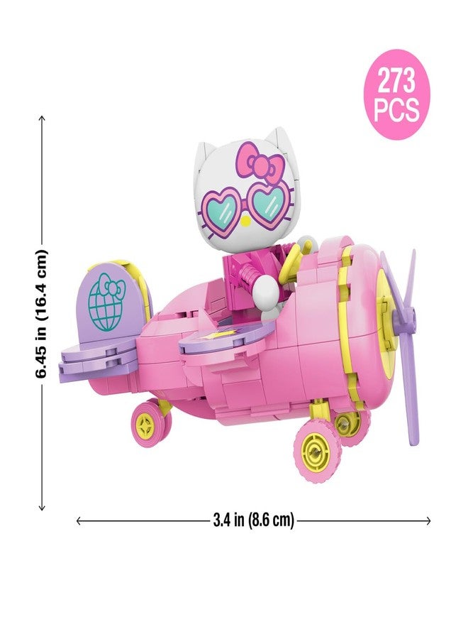Brickcraft Hello Kitty Airplane Adventure Kit 273-Piece Sanrio Set Pink Aircraft Toy Featuring Spinning Propeller Rolling Wheels Collectible Buildable Model Gift Birthday Display Creative - Image 4
